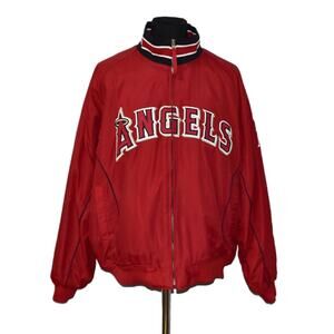 C0 NEW MAJESTIC Authentic Collection Anaheim Angels Red Full Zip Jacket Size XXL